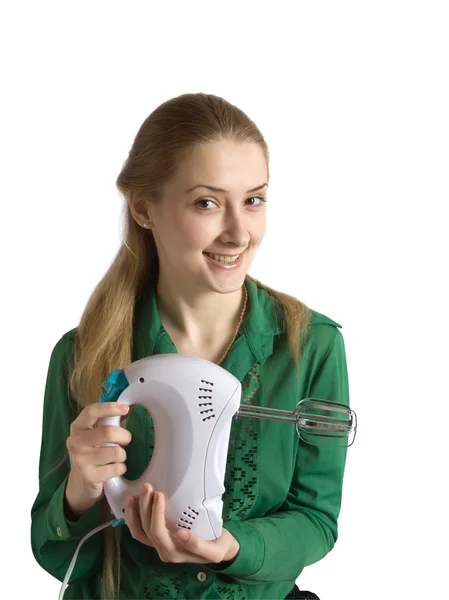 Girl with blender — Stock Photo, Image
