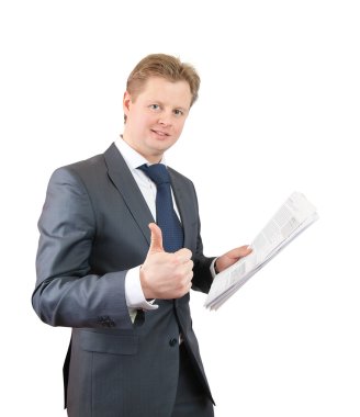 Businessman with thumb up clipart