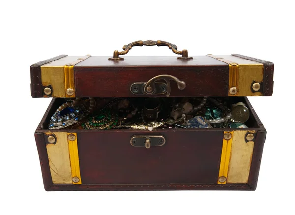 Treasure chest over white — Stock Photo, Image