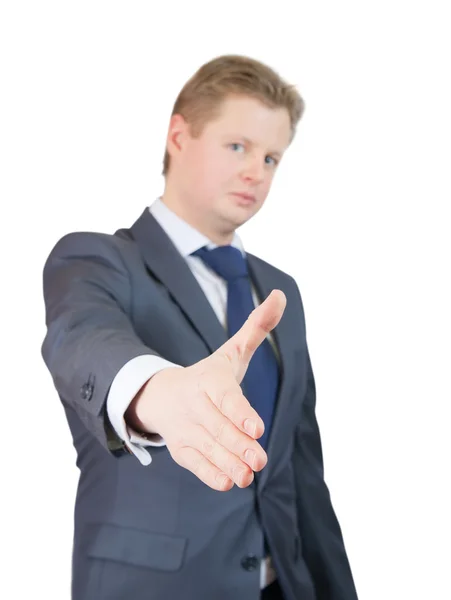 Бізнесмен пропонує рукостискання — стокове фото