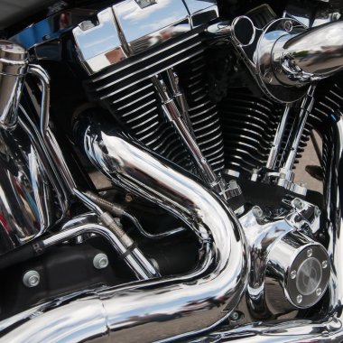 Motorcycle engine close-up clipart