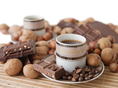 Cups of coffee with chocolate clipart