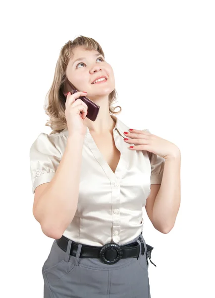 Businesswoman speaking by mobile — Stock Photo, Image