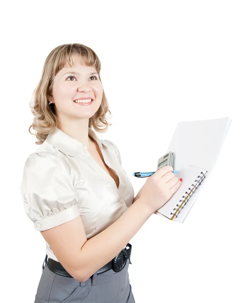 Affärskvinna som skriver på en bärbar dator — Stockfoto