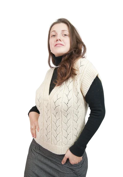 스웨터에 긴 머리 소녀 — 스톡 사진