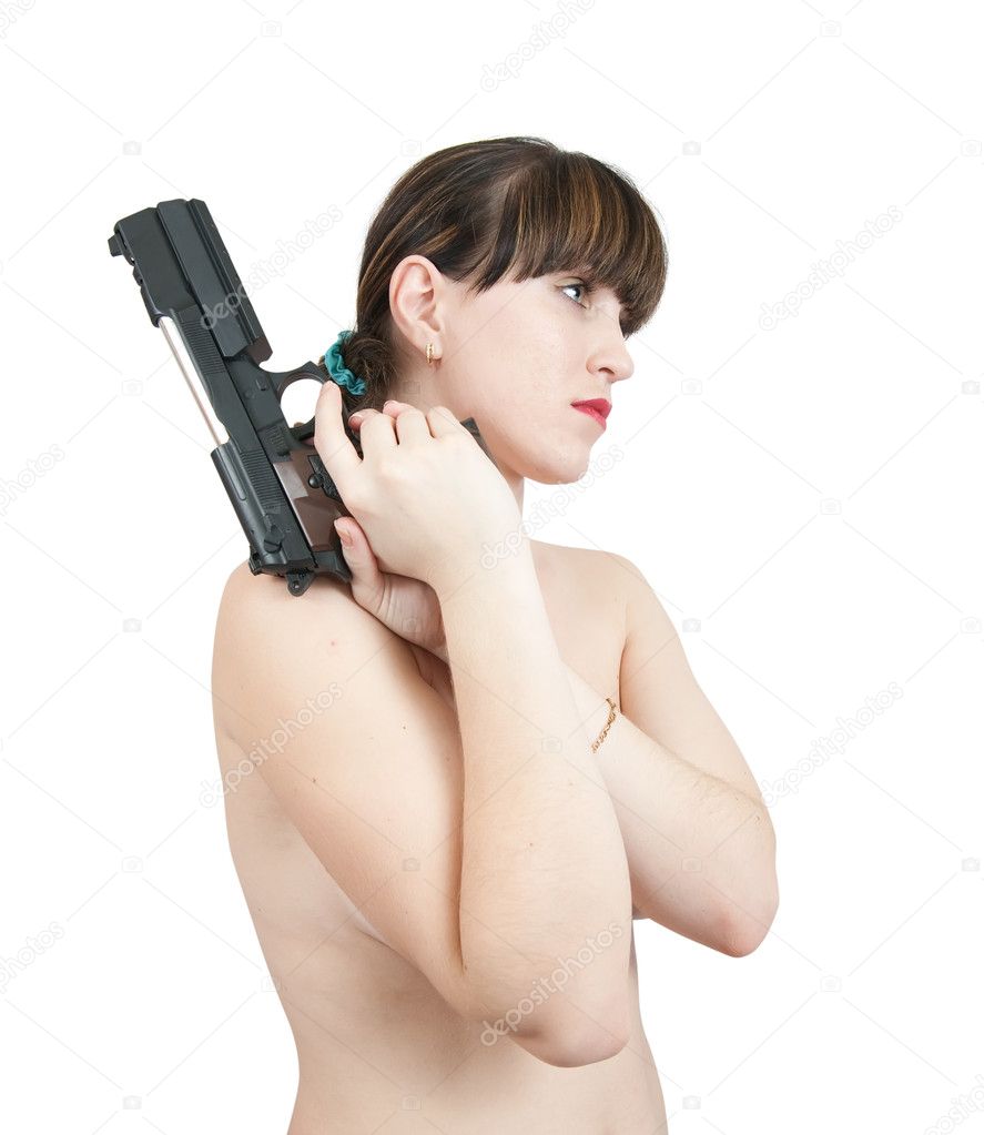 girl with gun nake