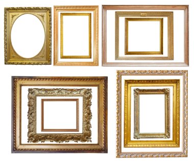 Set of Vintage gold picture frame clipart