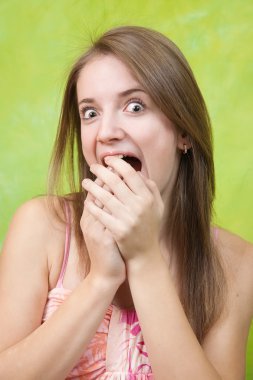 Beautiful surprised woman clipart