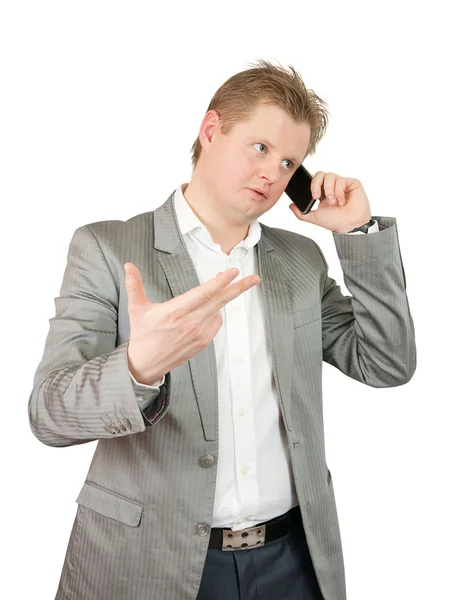 Empresário falando por celular — Fotografia de Stock