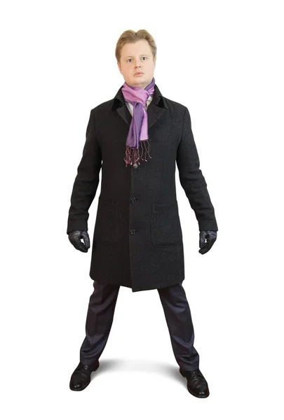 Muž v černém kabátě — Stock fotografie