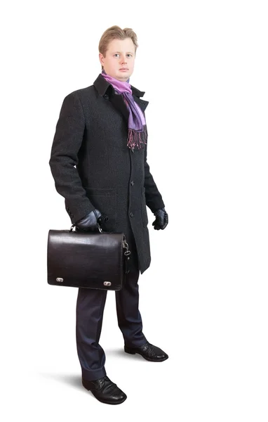 Бізнесмен в чорному пальто — стокове фото