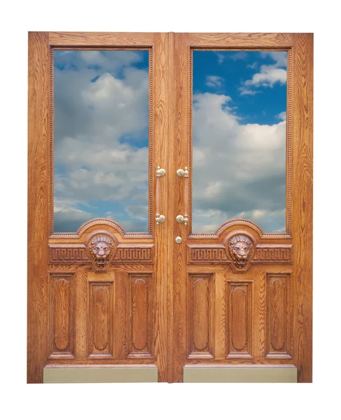 Decoração velha porta de madeira — Fotografia de Stock
