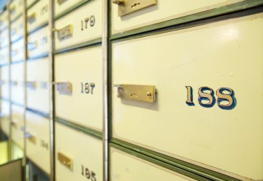 Vintage safe deposit boxes clipart