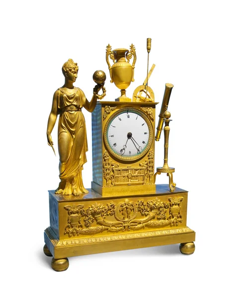 Goldene Luxus-Vintage-Uhr — Stockfoto