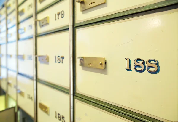 stock image Vintage safe deposit boxes