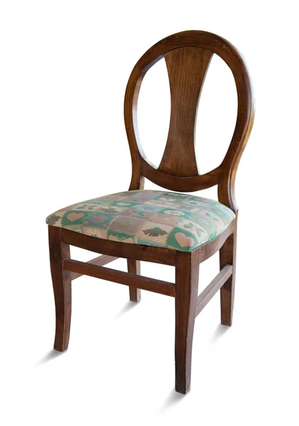 Cadeira de madeira sobre branco — Fotografia de Stock