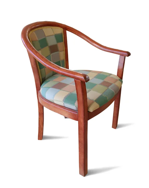 Geïsoleerde houten arm-stoel — Stockfoto