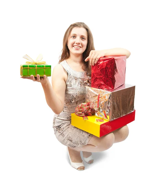 Dívka s krabičce — Stock fotografie