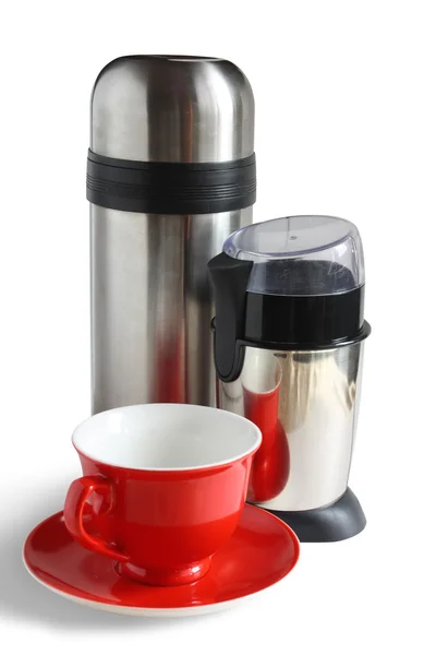 Електрична кавоварка з термос чашкою — стокове фото