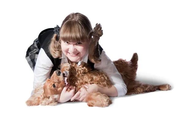 Dziewczyna i pies — Zdjęcie stockowe