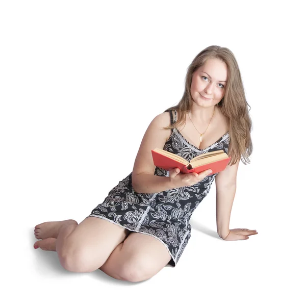 Junge Frau mit Buch — Stockfoto