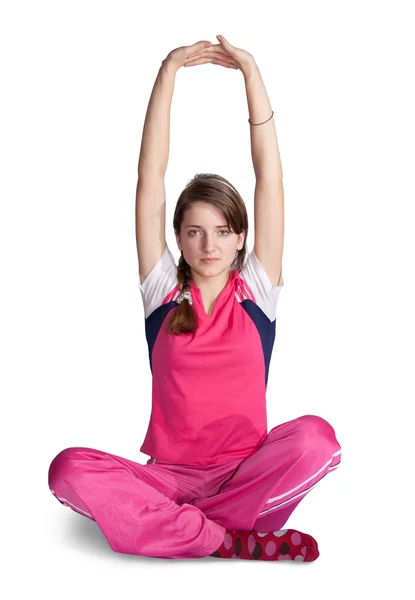 Girl doing fitness exercises — Stock Photo, Image