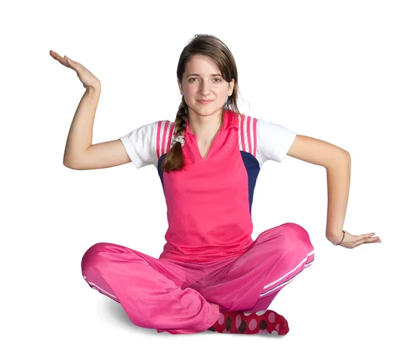 Young girl practicing yoga — Stock Photo, Image
