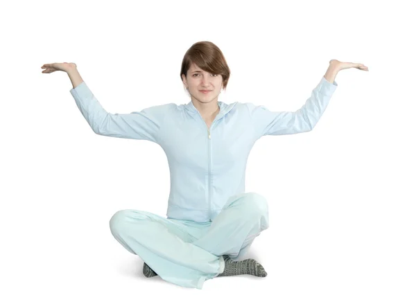 Girl in activewear doing yoga — Stock Photo, Image