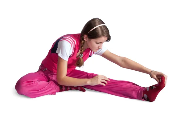 Menina desportiva fazendo aeróbica — Fotografia de Stock