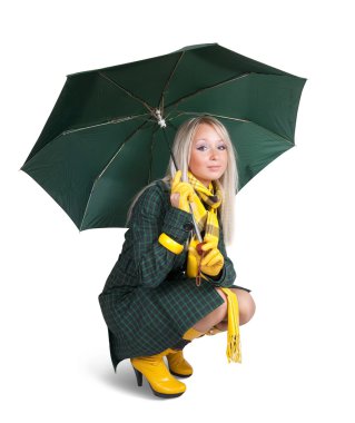 Girl with umbrella clipart