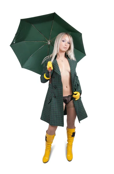 Mit Regenschirm rein — Stockfoto