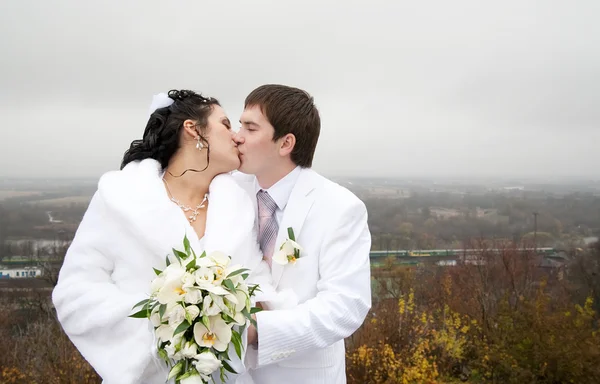 Casal em seu casamento — Fotografia de Stock