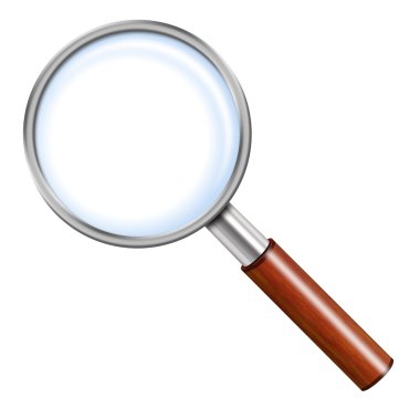 Illustration of magnifying glass clipart