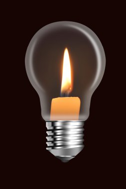 A conflagrant candle is in a electric bu clipart
