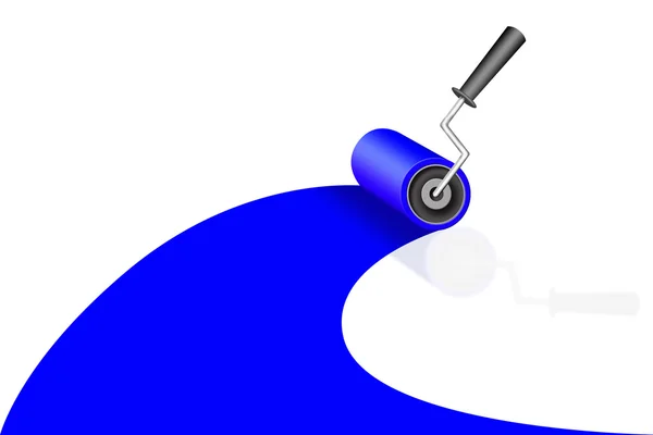 Um rolo tinge azul escuro por uma cor — Fotografia de Stock
