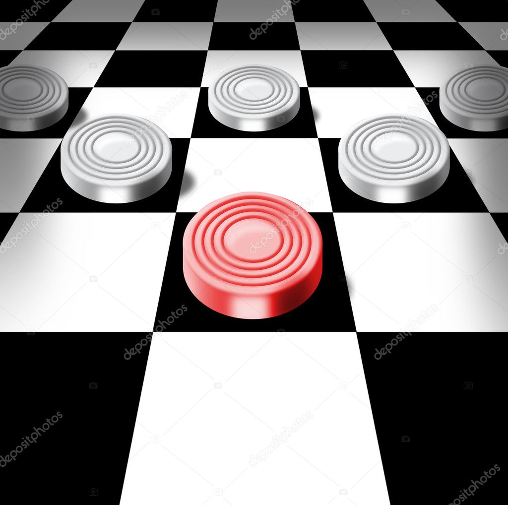 Checkers on a chess-board