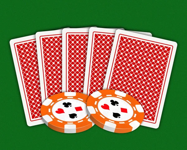 Jouer des cartes et des jetons — Photo