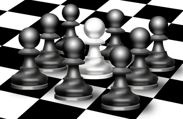 Šachové figury pěšáka na šachovnici — Stock fotografie