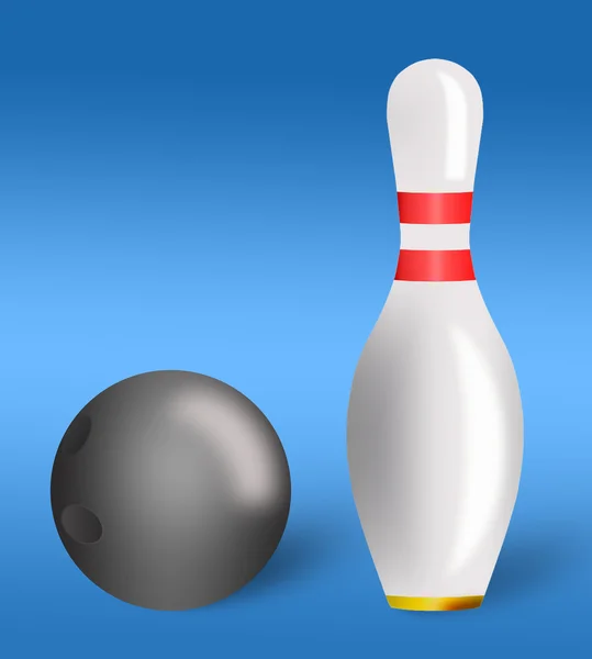 Perni da bowling e palla con bowling — Foto Stock