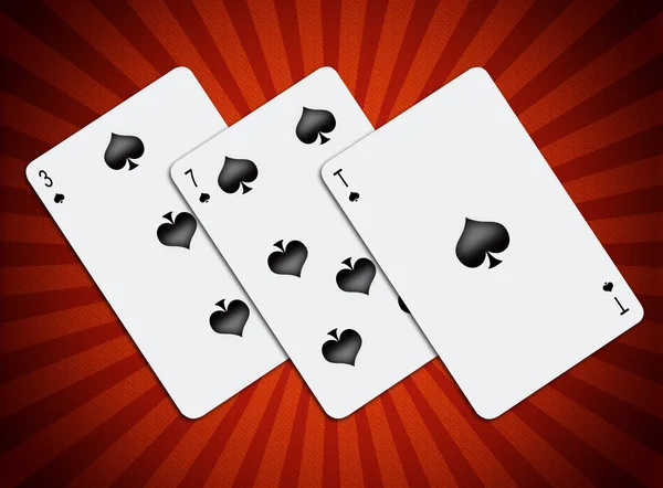Three playing-cards — Stock Photo, Image