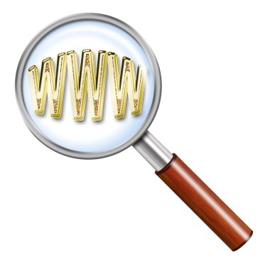 Illustration of magnifying glass with th clipart