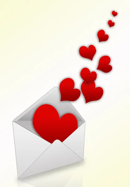 Srdce z obálky — Stock fotografie