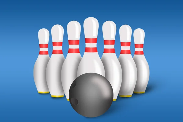 Pin bowling és teke labda — Stock Fotó