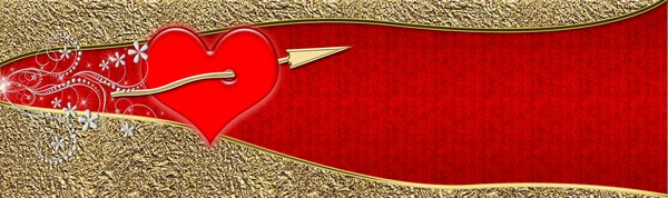 Um coração é perfurado uma flecha — Fotografia de Stock