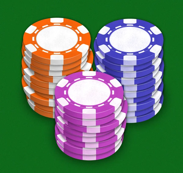Čipy pro hraní pokeru a ruleta — Stock fotografie