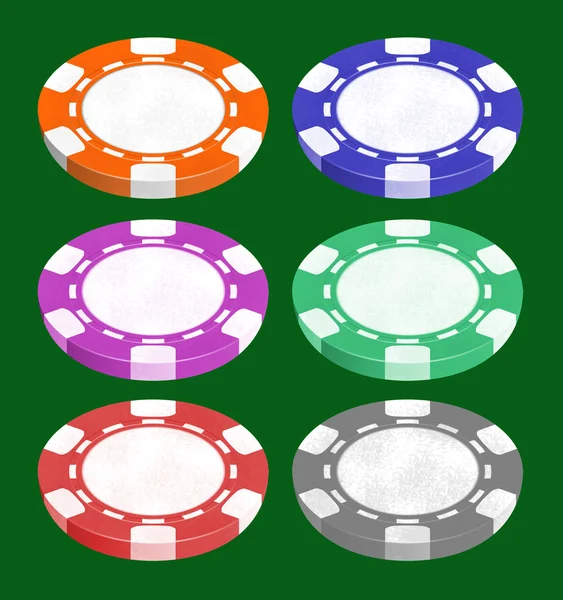 Marker för att spela en poker och roulette — Stockfoto