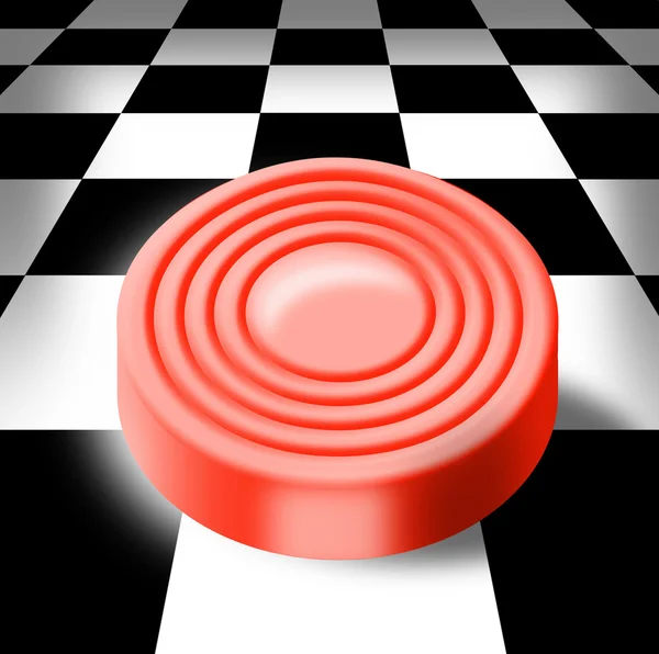 Красный меч на шахматной доске — стоковое фото