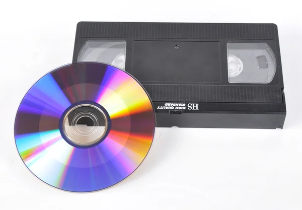 Videokaseta 和磁盘 — 图库照片