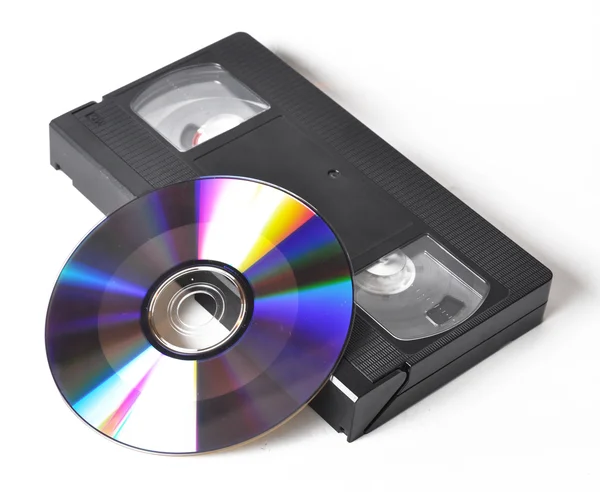 Videokaseta y disco — Foto de Stock