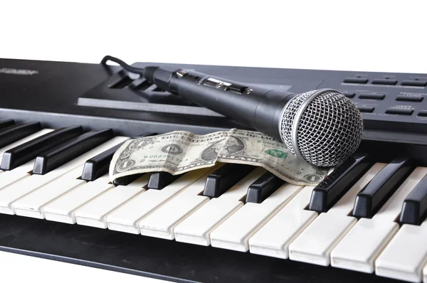 A mikrofon és a dollár — Stock Fotó